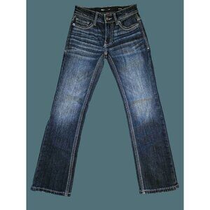 BKE Aiden Boot Cut Stretch Whiskering Jeans Low Rise Men 26x30
